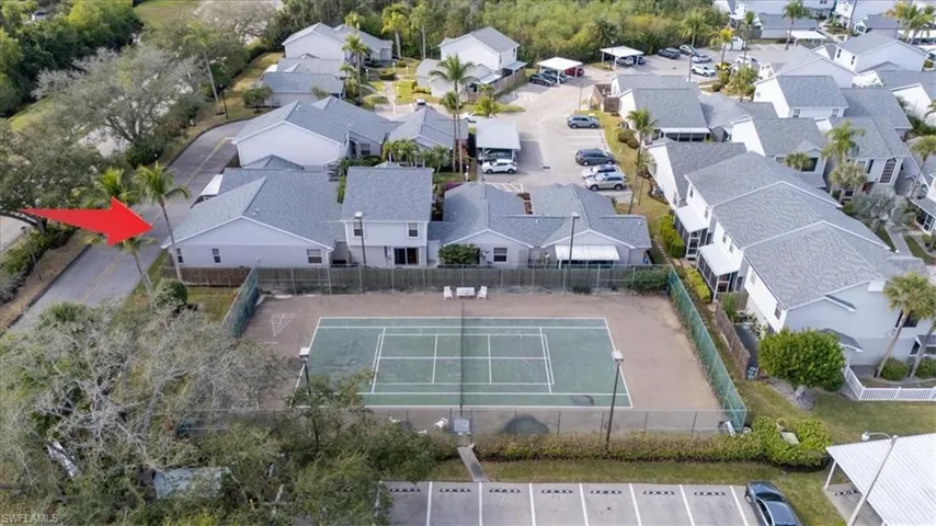 Aerial perspective of suburban area