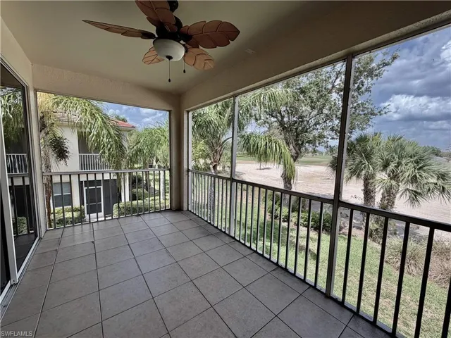 Sceened lanai overlooking golf course