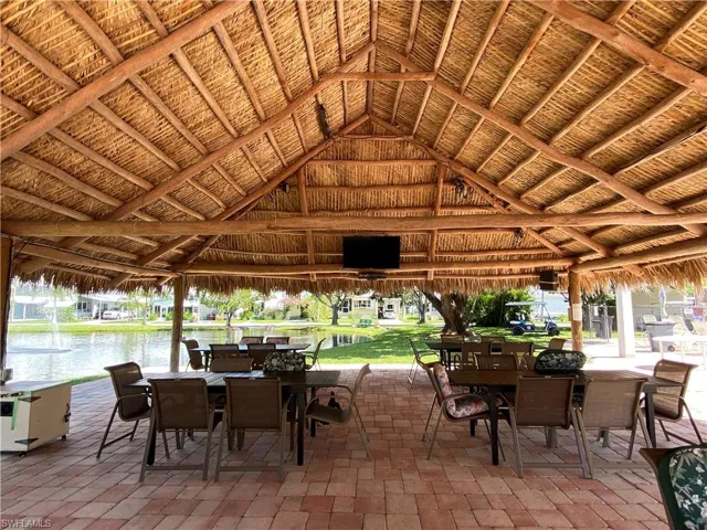 View of patio featuring outdoor dining area