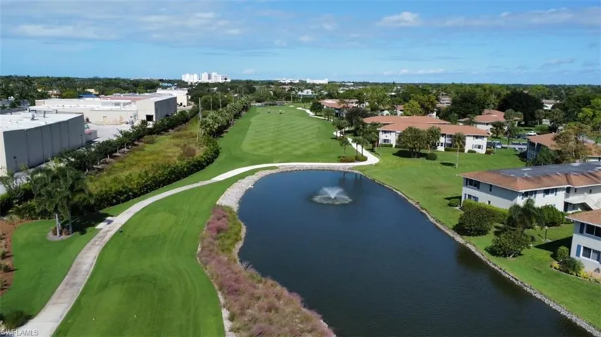 Drone / aerial view of 6th hole on the Pines golf course