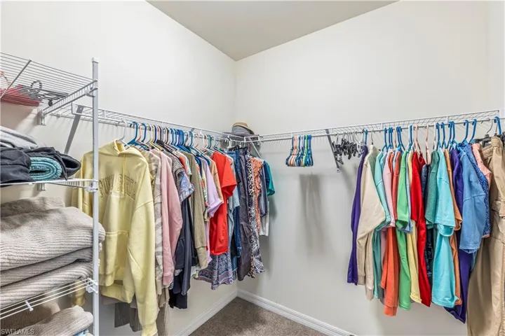 Spacious walk in closet