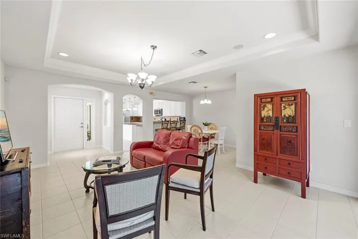 Living area looking towards foyer
