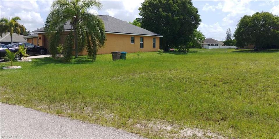 Across the street is a vacant lot.