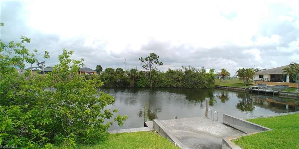 View of subject lot from across the canal.