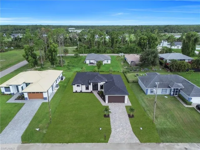 Aerial view of residential area