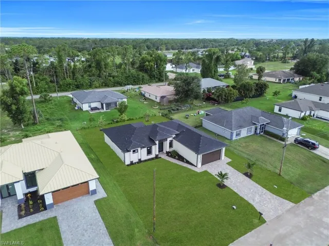 Aerial view of residential area