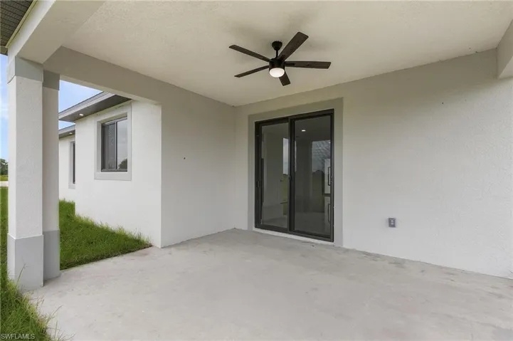View of patio / terrace featuring ceiling fan