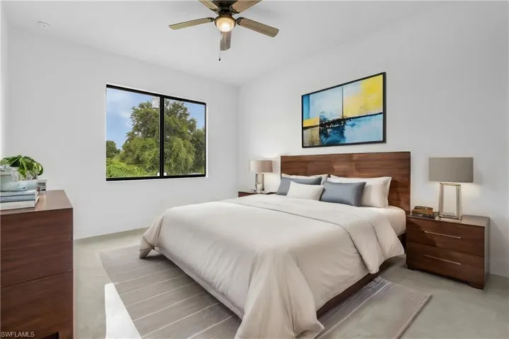 Bedroom with ceiling fan