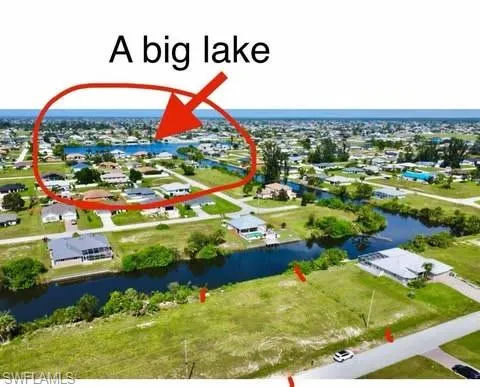Aerial view of a large body of water