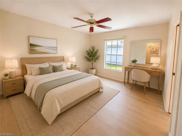 This is a staged photo to show you what you could do with this space.