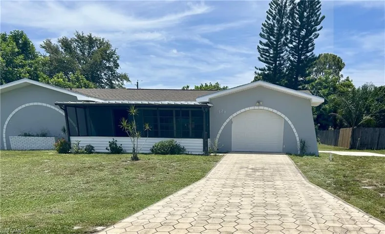 Custom stamped concrete driveway