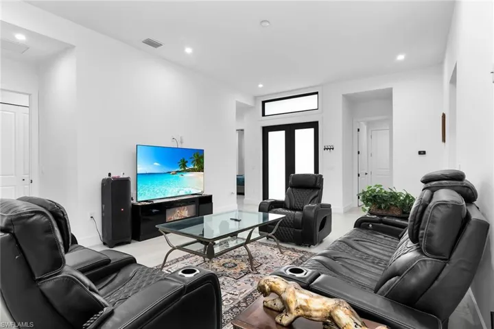 Living room featuring recessed lighting