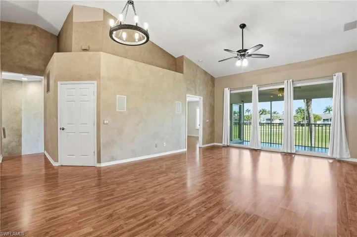 Living area with dramatic faux pained walls