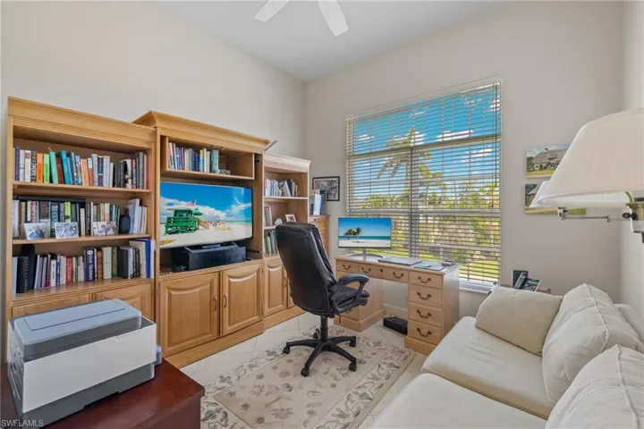 Office featuring light tile patterned floors
