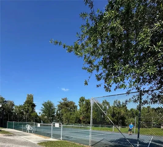 View of tennis court