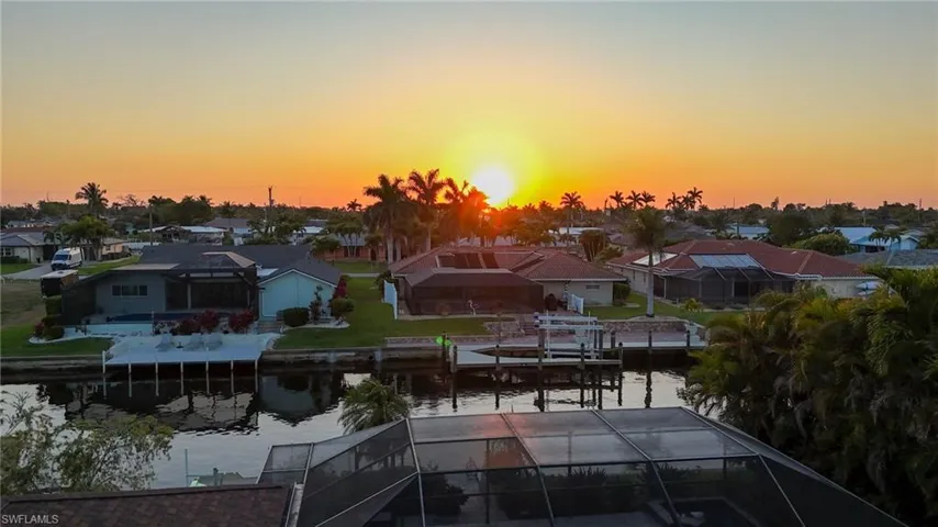 View from the back of the home, sunset