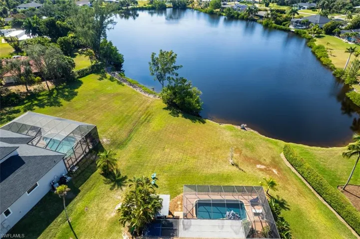 Aerial view of a large body of water