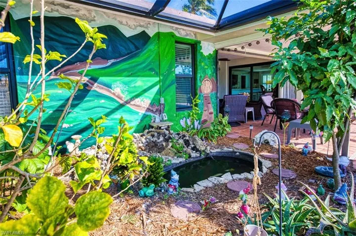 Exterior view of a small pond