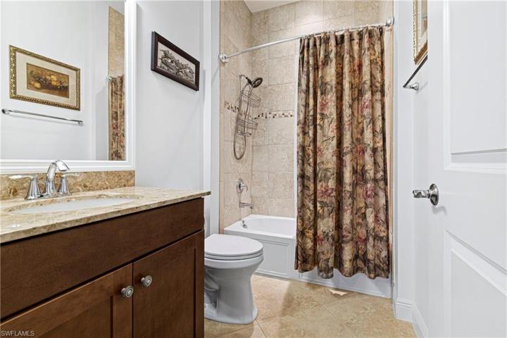 Guest bath with framed mirror