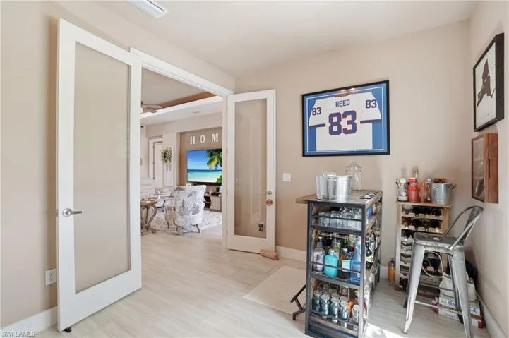 Flex room/den with double glass doors
