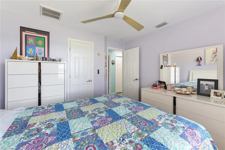 Bedroom with a ceiling fan