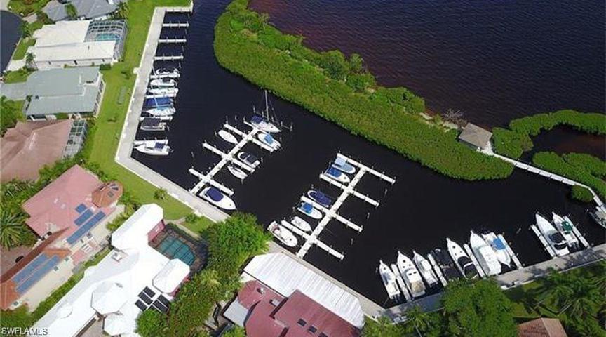 Aerial of boat dockage
