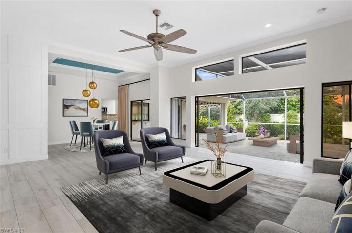 virtually staged great room