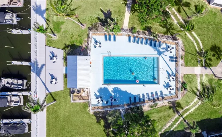 Bird's eye view of a pool