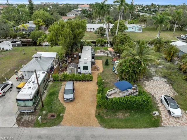 Aerial perspective of suburban area