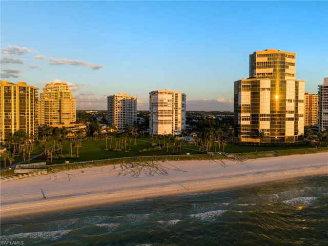 View of city featuring expansive beach