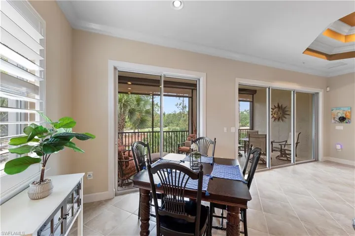 Casual breakfast or dining space overlooking and easy access to the outside lanai area.