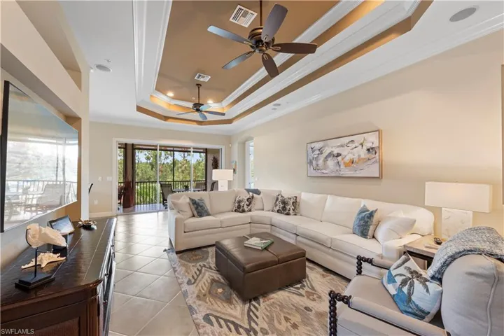 The flow of this property is lovely. Overlooking the enclosed Hurricane protected lanai area.