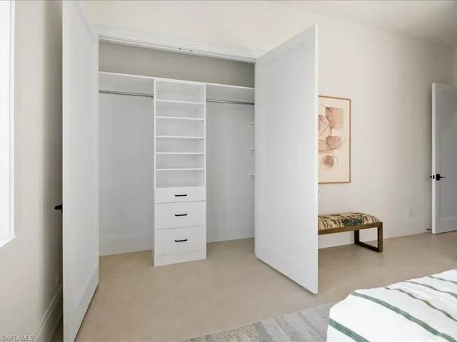 Guest suite with custom closet organization