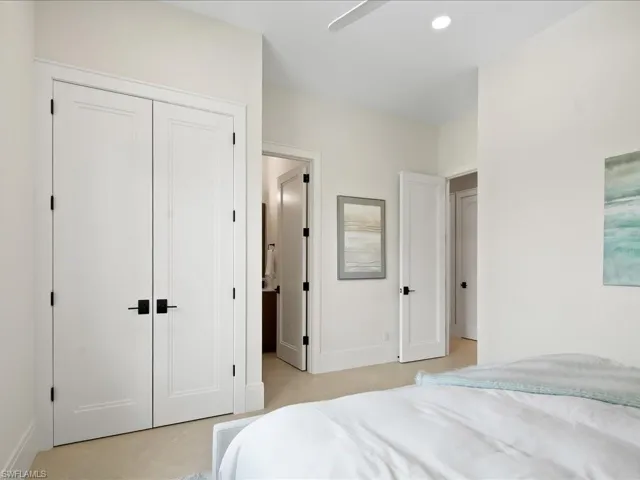 Guest suite with built-out closet storage