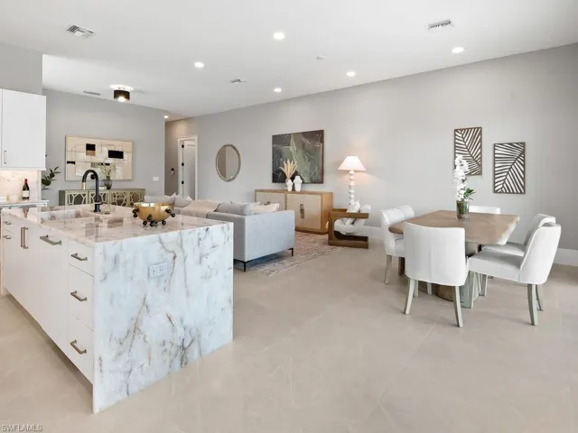 Open dining area adjacent to kitchen and great room