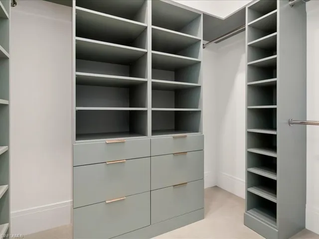 Custom built-out closet storage system