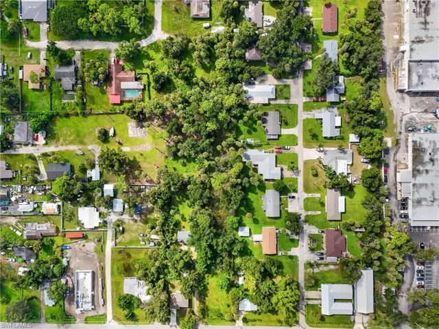 Aerial perspective of suburban area