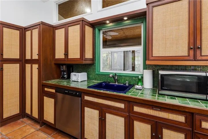 Custom cabinets look very tropical