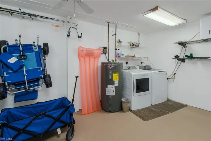 Utility room has full size washer & dryer plus a separate room used as owner's closet