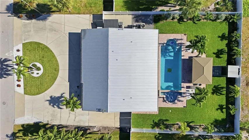 Drone / aerial view of a pool - Virtually Edited Image