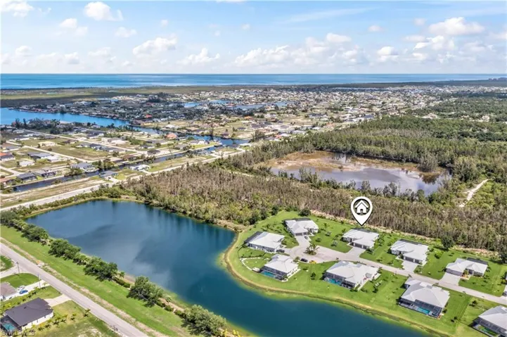 Bird's eye view Kismet Lakes 27 home privately gated community with 1/2 acre homesites