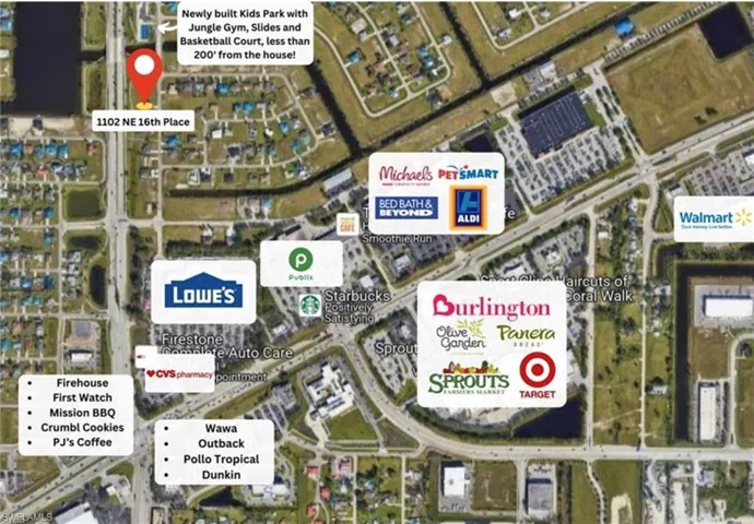 Aerial map of property and surrounding area