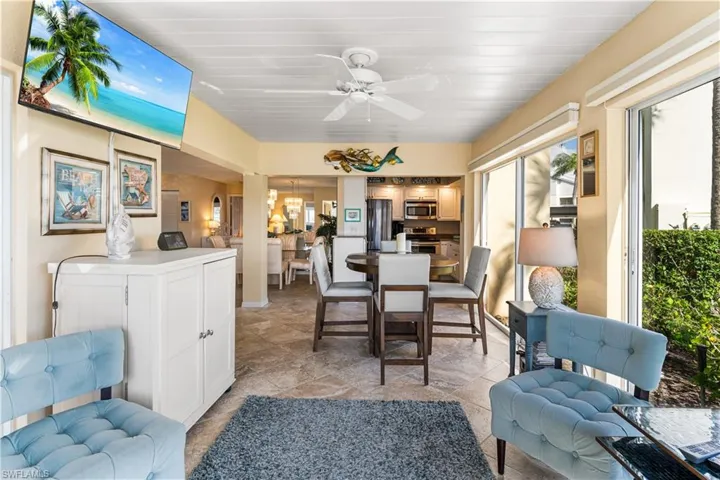 All open space from your glassed in lanai into your living area.