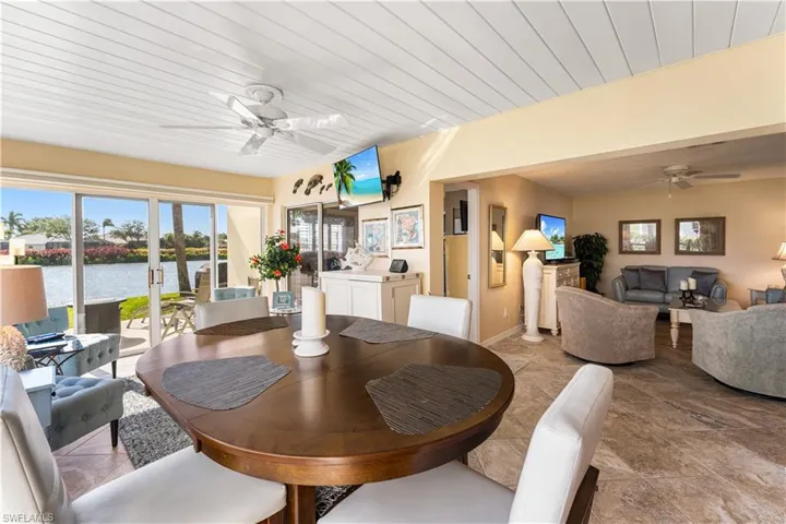 The lanai has been enclosed so it is part of the main living area.