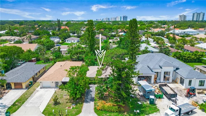 Aerial perspective of suburban area