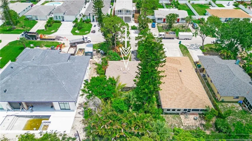 Aerial view of residential area
