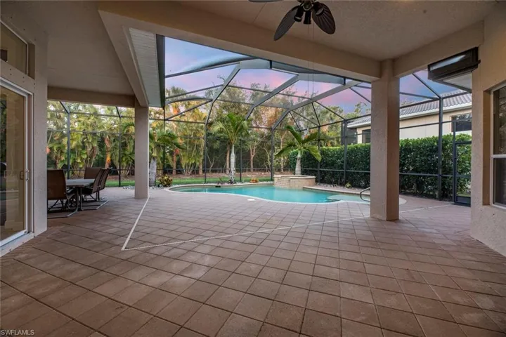 Covered lanai looking towards pool