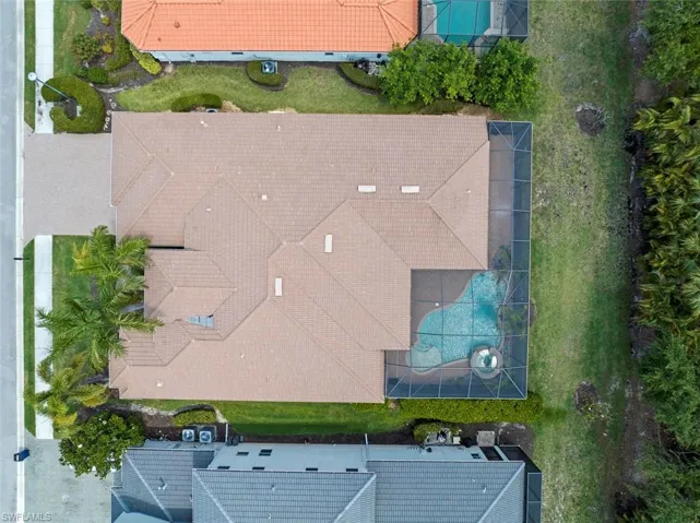 Aerial view directly above home