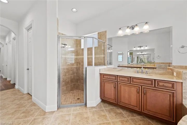 Large step-in shower in Master bath