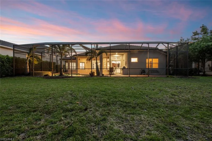 Rear of home at sunset